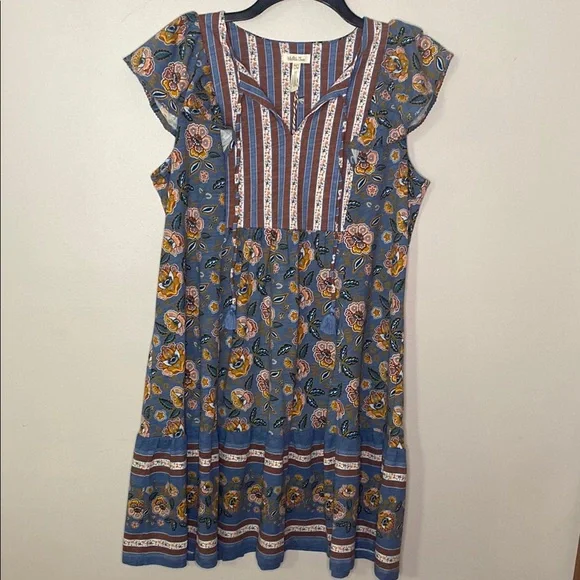NWT Matilda Jane Patterned Dress with Ruffle Sleeves - Picture 3 of 5